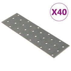 Vidaxl Perforirane plošče 40 kosov 2 mm 200x60 mm pocinkano jeklo