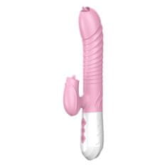 Ero Vibrator-Silikonski vibrator USB 7 funkcij in funkcija potiskanja / ogrevanje, roza