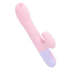 Ero Vibrator-Silikonski vibrator USB 7 funkcij in funkcija potiskanja / ogrevanje, roza