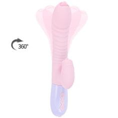 Ero Vibrator-Silikonski vibrator USB 7 funkcij in funkcija potiskanja / ogrevanje, roza