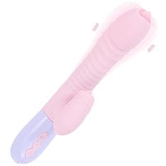 Ero Vibrator-Silikonski vibrator USB 7 funkcij in funkcija potiskanja / ogrevanje, roza