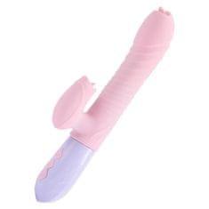 Ero Vibrator-Silikonski vibrator USB 7 funkcij in funkcija potiskanja / ogrevanje, roza