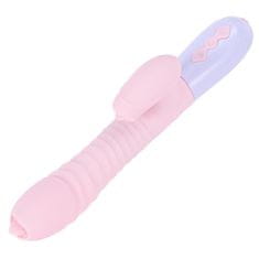 Ero Vibrator-Silikonski vibrator USB 7 funkcij in funkcija potiskanja / ogrevanje, roza