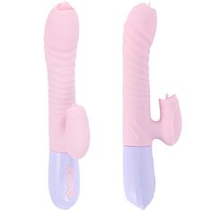 Ero Vibrator-Silikonski vibrator USB 7 funkcij in funkcija potiskanja / ogrevanje, roza