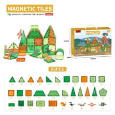 Magnetic Tiles Magnetni gradbeni Dinosaur sada 62ks - Magnetic Tiles