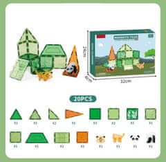 Magnetic Tiles Magnetni gradbeni Animal sada 20ks - Magnetic Tiles