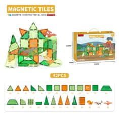 Magnetic Tiles Magnetni gradbeni Dinosaur sada 42ks - Magnetic Tiles