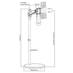 Maclean Mobilno stojalo za monitor MC-970B 17''-35''