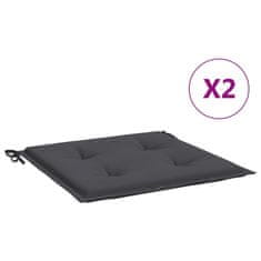 Vidaxl Blazine za vrtne stole 2 kosa antracit 40x40x3 cm tkanina