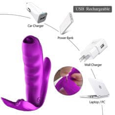 Ero Stimulator - silikonski vibrator za hlačke USB 7 funkcij / ogrevanje