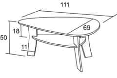 eoshop Konferenčna miza Jaroslav - solza 69×111 K08 (barva: rjava)