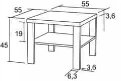 eoshop Konferenčna miza Lubko 55×55 K116 (barva: rjava)