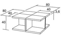 eoshop Konferenčna miza Kamil 40×40 K101 (barva: wenge)