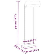 Vidaxl Zunanja talna svetilka 3 kosi črna 50 cm tlačno liti aluminij