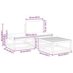 Vidaxl Vrtna sedežna garnitura 3-delna z blazinami trden akacijev les