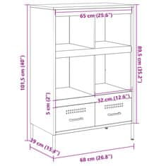 Vidaxl Visoka omara olivno zelena 68x39x101,5 cm jeklo