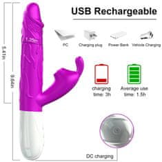 Ero Vibrator-Silikon, USB vibrator, 7 načinov vibriranja, ogrevanje