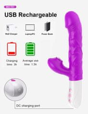 Ero Vibrator - silikonski vibrator za jezik, USB 10 funkcij