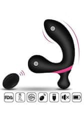 Ero Stimulator-masažer prostate dvojni vibrator USB 10 funkcij / daljinski upravljalnik