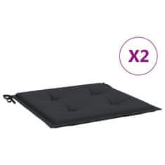 Vidaxl Blazine za vrtne stole 2 kosa črne 40x40x3 cm oxford tkanina