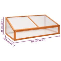 Vidaxl Rastlinjak oranžen 110x58,5x39 cm les jelke