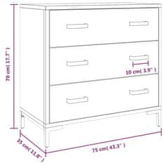 Vidaxl Predalnik 75x35x70 cm trdna borovina