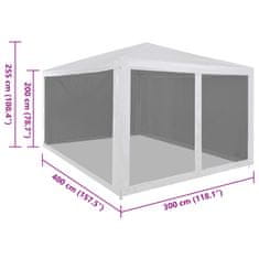 Vidaxl Vrtni šotor s 4 mrežastimi stranicami 4x3 m