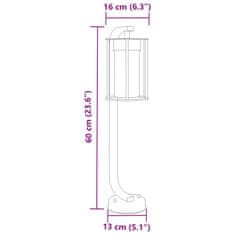 Vidaxl Zunanja talna svetilka črna 60 cm nerjaveče jeklo