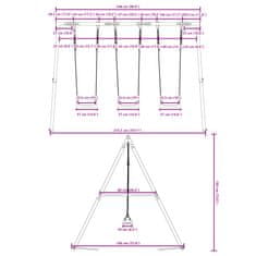 Vidaxl Zunanji komplet s 3 gugalnicami