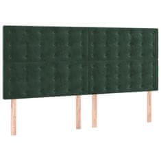 Vidaxl Box spring postelja z vzmetnico temno zelena 200x200 cm žamet