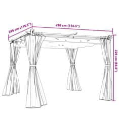 Vidaxl Paviljon z zavesami antracit 3x3 m jeklo