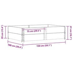 Vidaxl Paletni okvirji 2 kosa 150x100 cm trdna borovina