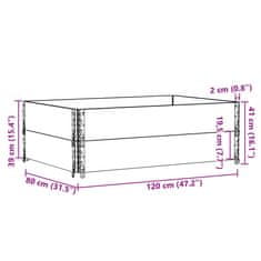 Vidaxl Paletni okvirji 2 kosa črni 120x80 cm trdna borovina