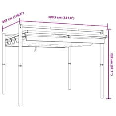 Vidaxl Vrtni paviljon z zložljivo streho antracit 3x3 m aluminij