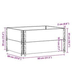 Vidaxl Vrtno korito rjavo 80x60 cm trdna borovina