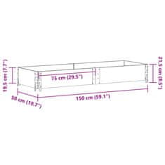 Vidaxl Vrtna visoka greda črna 150x50 cm trdna borovina