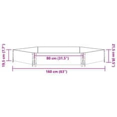 Vidaxl Visoka greda šestkotna črna 160x160 cm trdna borovina