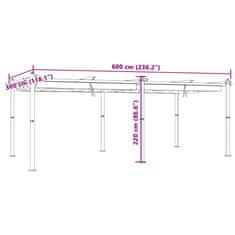 Vidaxl Vrtni paviljon z zložljivo streho krem 3x6 m aluminij