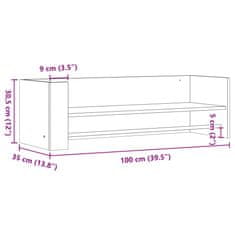 Vidaxl Stenska polica siva sonoma 100x35x30,5 cm inženirski les