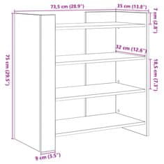 Vidaxl Komoda črna 73,5x35x75 cm inženirski les