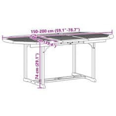 Vidaxl Vrtna jedilna garnitura 5-delna trden akacijev les in tekstilen