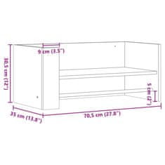 Vidaxl Stenska polica siva sonoma 70,5x35x30,5 cm inženirski les