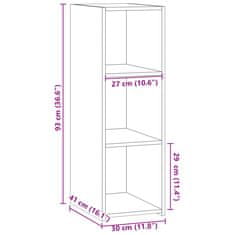 Vidaxl Komoda rjavi hrast 30x41x93 cm inženirski les