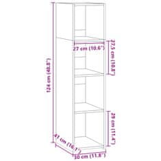 Vidaxl Visoka omara rjavi hrast 30x41x124 cm inženirski les