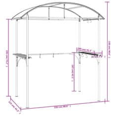 Vidaxl Paviljon za žar s policami antracit 220x115x230 cm jeklo