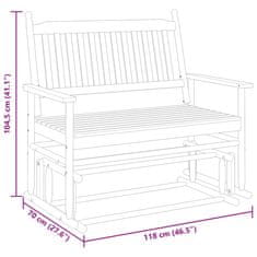 Vidaxl Drsna klop siva 118x70x104,5 cm trdna topolovina