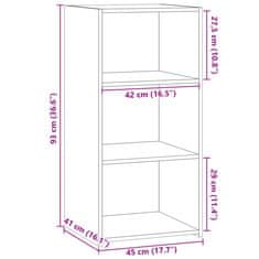 Vidaxl Komoda siva sonoma 45x41x93 cm inženirski les