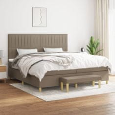 Vidaxl Box spring postelja z vzmetnico taupe 200x200 cm blago