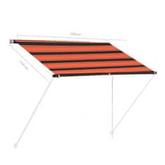 Vidaxl Zložljiva tenda 100x150 cm oranžna in rjava