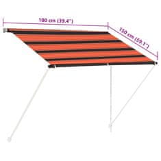 Vidaxl Zložljiva tenda 100x150 cm oranžna in rjava